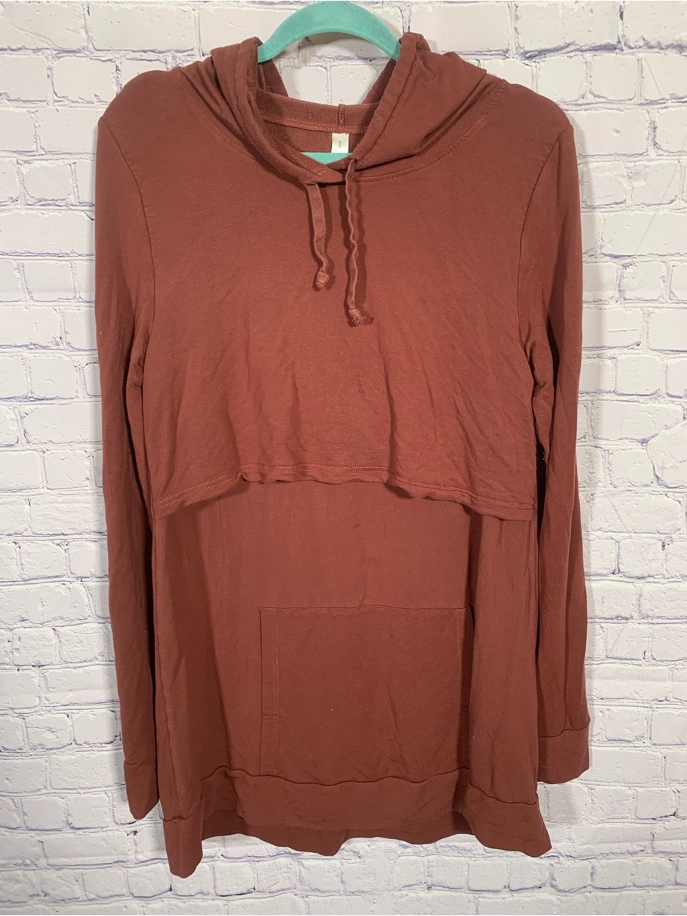 Latched Mama Womens Mini Sweatshirt Dress Rust Orange Size XL Nursing Casual